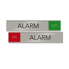 Alarm On/Off Slider Nameplate and Sign (Red/Green, 10 x 2)