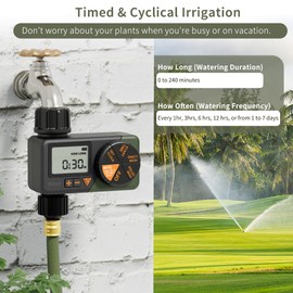 Diivoo Water Sprinkler Timer, Irrigation Hose Timer with Weekly and Daily Frequency Irrigation, Rain Delay and Manual Watering for Lawns and Gardens - Light Green