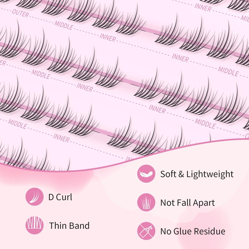Lash Clusters DIY Eyelash Extensions 120 PCS Individual Cluster Lashes