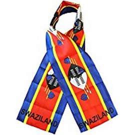 K's Novelties Wholesale Set of 2 Swaziland Country Lightweight Flag Printed Knitted Style Scarf 8"x60"
