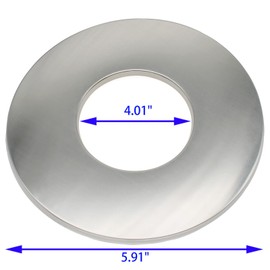 FDXGYH 2 Pcs ID 4.0" Wall Stainless Steel Flange Self-Adhesive Tape Round Escutcheon Plate Cover for Water Pipe Faucet Decoration Accessories