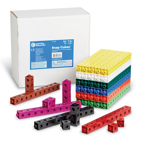 Learning Resources Snap Cubes, Set of 500 Cubes, Ages 5+, Educational Counting Toy,Back to School Supplies,Teacher Supplies for Classroom