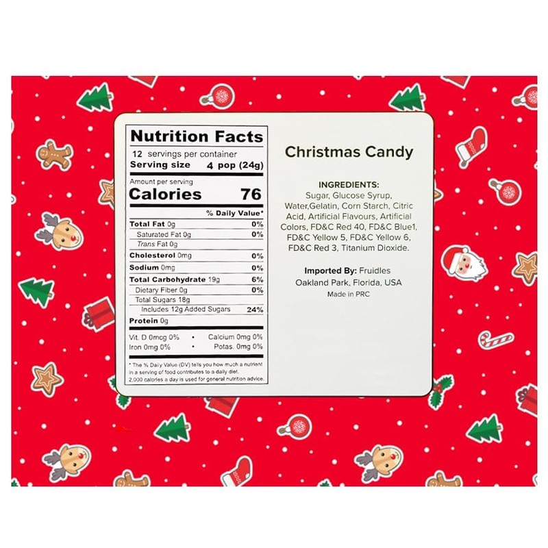 Fruidles Christmas Candy Canes Mini's Suckers Wrapped, Peppermint Flavor, Individually