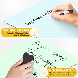 Sliandtelly 3 Pcs Magnetic Whiteboard for Fridge 3 Color, A4