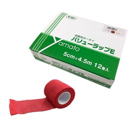 ヤマト バリューラップE 自着性伸縮ホータイ 5cm×4.5m 12巻入 511768・レッド