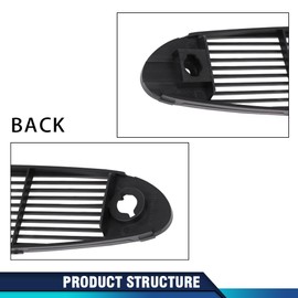 PIT66 Front Black Upper Defrost Grill Grille Vent Compatible with Chevy Corvette C5 1997 1998 1999 2000 2001 2002 2003 2004 10400366