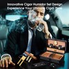 Portable Travel Cigar Humidor Set, Insides Magnetic Hygrometer & Cedar