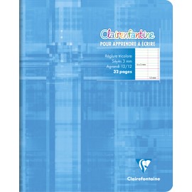 Clairefontaine - Ref 3796C - Staplebound Writing Notebook (32 Pages) - 17 x 22cm in Size, Séyès 3mm 12/12 squares Rulings, 90gsm Brushed Vellum Paper - Random Colour