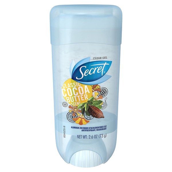 Secret Scent Expressions Clear Gel Antiperspirant and Deodorant for Women, Cocoa Butter Kiss, 2.6 Ounce, Packaging May Vary