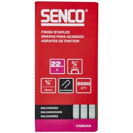 SENCO C10BAAR 5/8" 22 Gauge 3/8" Crown Collated Finish Staples, Galvanized Finish 5,000 Count Pack