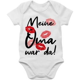 Shirtracer - Baby romper for girls and boys - Meine Oma war da - black - baby bodysuit short sleeve for boys and girls, 1 White, 18-24 Monate