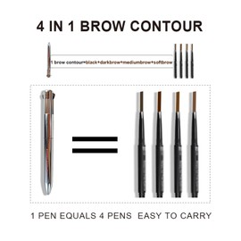 Magischer 4 in 1 Makeup Pen, RoseFlower Touch Up Make up Stift, Eyeliner, Lippenkonturenstift, Augenbrauenstift, Textmarker, Mischbare und Cremige Textur, Reisetaugliches Vielseitiges