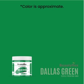 Beautyflex® Plastisol Premium Screen Printing Ink -Fast Curing Fabric Paint for Cotton, Polyester and Other Fabrics (8 fl oz, Dallas Green)