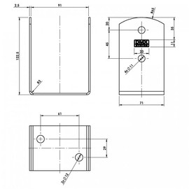 GRUNDLINE - Decorative Support Foot Post Anchor, Type U, Steel, Screw-On Sleeve - PSOL, 91 x 71 x 120 mm - Z275 - for Fences, Shelters, Carports, Pergolas, Garden Arbour Made of Wooden Beams