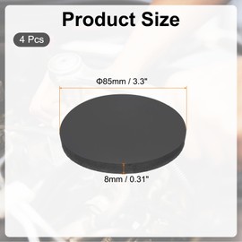 PATIKIL Rubber Solid Discs Washers, 4 Pcs Anti-Vibration Spacer 85mm OD x 8mm Thick Rubber Round Gasket Pad Bushings Spacer Washer for DIY Gasket Craft, Black