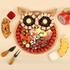 Owl-Shaped Wooden Charcuterie Board, 12" Cheese & Meat Platter, Large