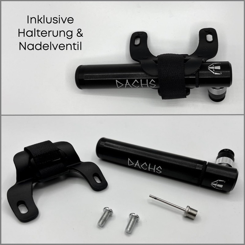DACHS Mini Bicycle Pump with Bracket - High Pressure, Lightweight,