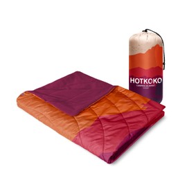 hotkoko Waterproof Stadium Blanket, Soft Warm Fleece Camping Blanket Wearable Camp Blanket for Outdoor Camping, Picnic, Stadium, Sports, Beach, Car