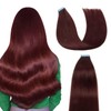 AGMITY Tape in Extensions Human Hair #99j Burgundy 22 inches
