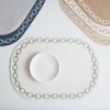 Artepele artificial leather oval chain embroidery table mat 2 pieces,