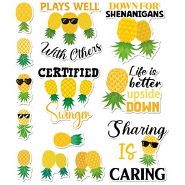 13 Pcs Pineapple Cruise Door Decorations Magnetic, Funny Pineapple Tropical Vacation Cruise Magnets, Reusable Fun Magnetic Ship Cabin Door Signs for Stateroom Decor
