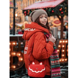 Gladdon Cat Shoulder Bag Crossbody Bag Cute Small Messenger Bag Adjustable Shoulder Strap Purse for Teenage Girls Women, red, messenger