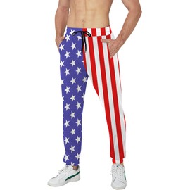 Goodstoworld Cool Graphic Sweatpants Men Women 3D Joggers Funny American Flag Pants Men Rave Clothes Jogging Trousers with Drawstring Pockets XL