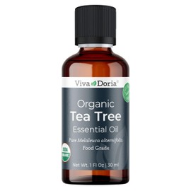 Viva Doria Tea Tree Essential Oil, USDA Certified, Organic Tea Tree Oil, 100% Pure, Natural Essential Oil, Undiluted, for Aromatherapy | Food Grade, 30 mL (1 Fluid Ounce)