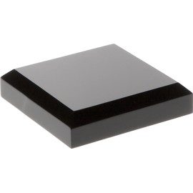 Plymor Black Acrylic Square Beveled Display Base, 2" W x 2" D x 0.5" H