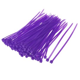 sourcing map Nylon Cable Ties 4 Inch Self-Locking Zip Ties 0.09 Inch Width Purple 100pcs