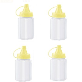 TAIXIAONIULIHQ 4 Pcs Squeeze Bottles Condiment Bottles Sauce Bottles Squeeze Condiment Bottles Dispensing Bottles with Twist On Cap Lids for Condiments Oil Icing Liquids Art Crafts