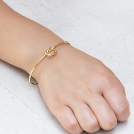Philip Jones Gold Plated Love Knot Cuff Bangle
