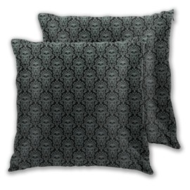 Xzyopcwx Gothic Black Skull 2 Pack Throw Pillow Covers Sofa Cushions Covers Living Room Bedroom Bed Covers Car Lumbar Covers 18x18 Inches