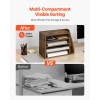 4-Compartment Wooden Mailbox Sorter Office Literature Organizer with Detachable Side