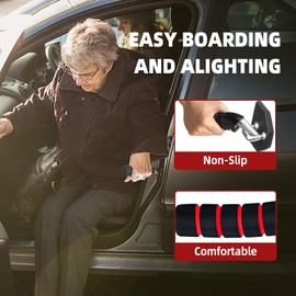 Vexellence Car Handle Assist for Elderly Car Door Handle, Mobility Car Assist Transfer Support Handle, Multifunction Automotive Grab Handles, Aids for Disabled and Elderly（2Pack, Red）