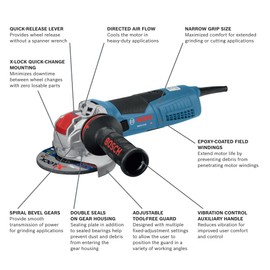 Bosch GWX13-50 5 In. X-LOCK Angle Grinder