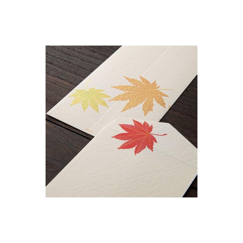 Midori 87182006 Autumn Letter Silk Fall Leaves Envelopes