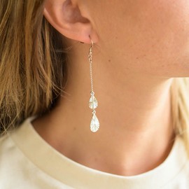 Materia # SO-33 Long SCINT Illio RT-223 10X79 MM – Teardrop Drop Earrings with Gift Box