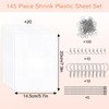 145 PCS Heat Shrink Plastic Sheets Kit,Shrinky Dink Sheets,Shrink Paper