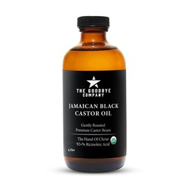 The Goodbye Company Black Castor Oil – USDA Certified Organic (120mL / 4.25oz) – Cold-Pressed & Unrefined – 100% Pure & Hexane-Free – Glass Bottle – Nourishing Oil for Eyebrow, Eyelash & Hair Growth