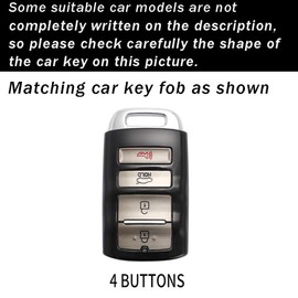 ontto Intelligent Key Fob Holder Full Protection Metal Frame Car Key Case Silicone Key Cover Fit for Kia Cadenza 2014-2019 K900 K7 K9 2015-2018 Keyless Entry Key Housing Black