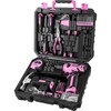 DEKO PinkTool 8V Cordless Drill Tool Kit for Women, 126-Piece