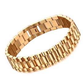 Gold Link Chain Bracelet, Single Link Chain Bracelet, Light and Elegant Decoration for Dating (Gold)