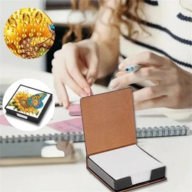 NDNXYXGS Sunflower Diamond Painting Kit Note Box,Memo Paper Storage Box Diamond Art,Sticky Note Holder Diamond Art,Diamond Painting Memo Pad For Office Desk. (sunflower)