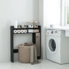 Adjustable Black Over The Toilet Storage Organizer 2 Tier Bathroom