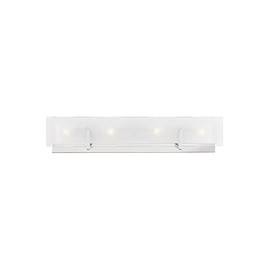 Generation Lighting 4-Light Syll Bath Fixture Wall Lamp (Chrome) 4430804-05 | Bathroom Light Fixture for Home Decor | Vanity Light Fixture Uses Candelabra E12 Standard or LED Light Bulbs