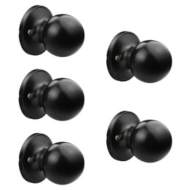 Probrico 5 Pack Black Dummy Knobs,Non-Turning Door Knobs for Interior Doors Non-Locking Interior Door Handles,No Latch or Lock