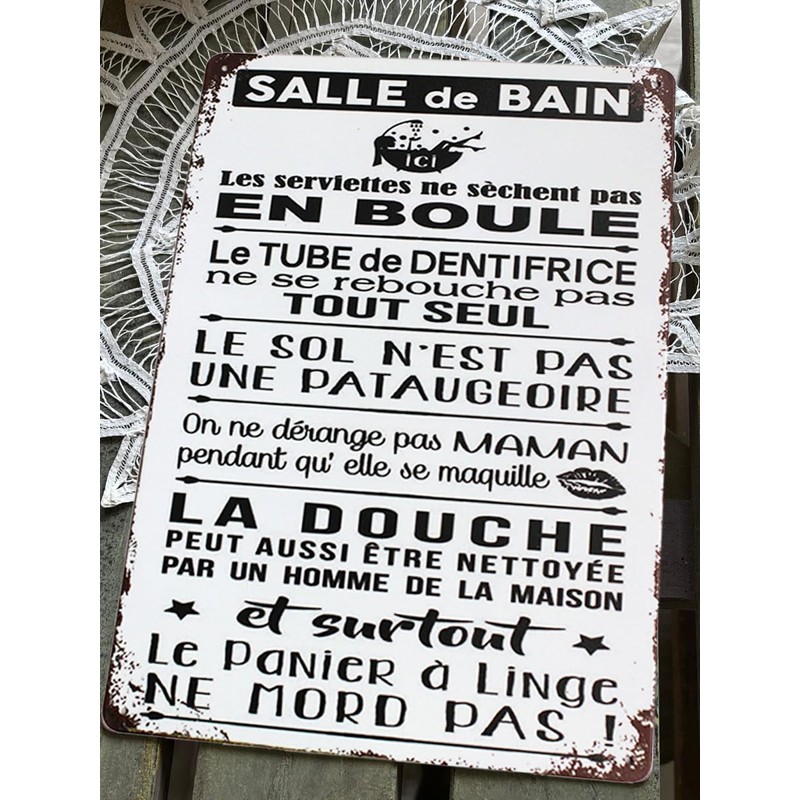SMARTAIAN Bathroom La Douche Wall Sign Vintage Metal