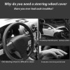 XUKEY Suede Steering Wheel Cover Leather anti-slip Stitch on 15