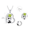 BETHZA Koala/Pig/Panda/Frog/Giraffe/Cow Necklace Gifts Sterling Silver Natural Gemstone Peridot Pendant
